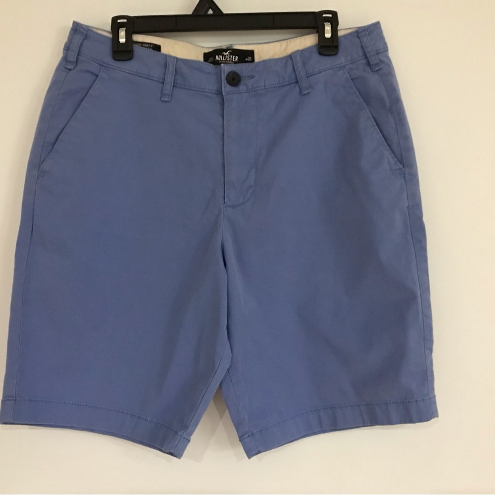Hollister Light Blue Men's Flat Front Shorts